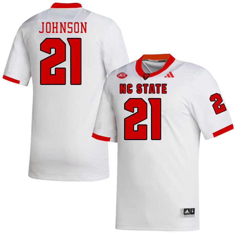 NC State Wolfpack #21 Jamel Johnson College Football Jerseys Stitched-White NC State Wolfpack #21 Jamel Johnson College Football Jerseys Stitched-White